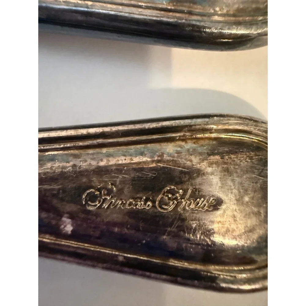 Princess House Silverplated Cake Server Knife Set Italy Floral Engraved Vintage